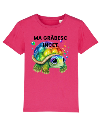Broasca testoasa pictata in acuarela cu mesajul Ma grabesc Incet Raspberry
