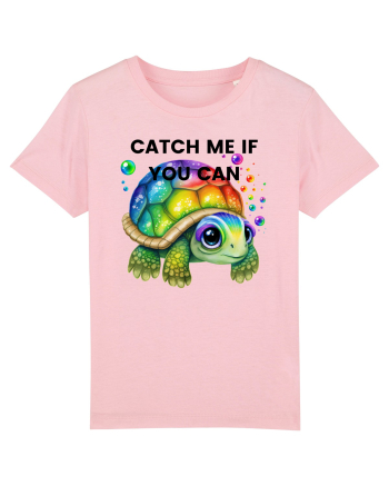 Broasca testoasa pictata in acuarela cu mesajul Catch Me If You Can Cotton Pink