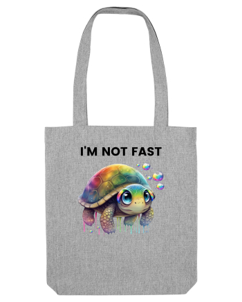 Broasca testoasa pictata in acuarela cu mesajul I'm not fast Heather Grey