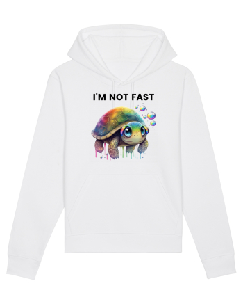 Broasca testoasa pictata in acuarela cu mesajul I'm not fast White
