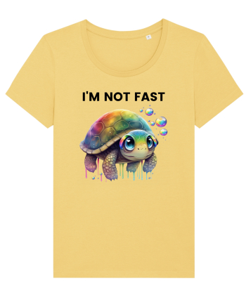 Broasca testoasa pictata in acuarela cu mesajul I'm not fast Jojoba
