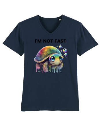 Broasca testoasa pictata in acuarela cu mesajul I'm not fast French Navy