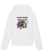 Broasca testoasa pictata in acuarela cu mesajul  Slow Down and Enjoy Life Hanorac Unisex Drummer