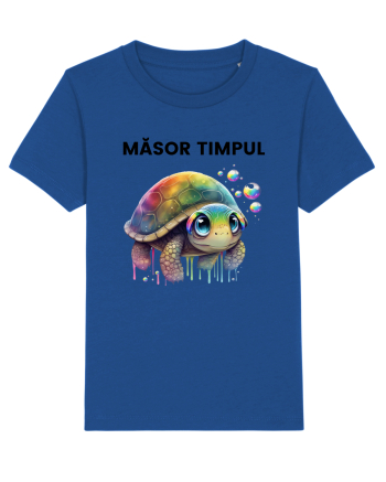 Broasca testoasa pictata in acuarela cu mesajul  Masot Timpul Majorelle Blue