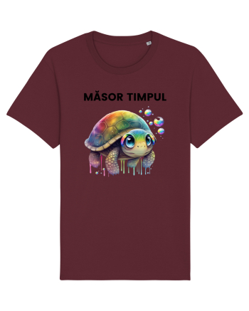 Broasca testoasa pictata in acuarela cu mesajul  Masot Timpul Burgundy