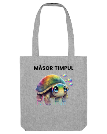 Broasca testoasa pictata in acuarela cu mesajul  Masot Timpul Heather Grey