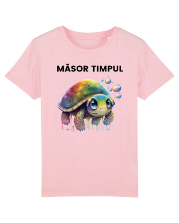 Broasca testoasa pictata in acuarela cu mesajul  Masot Timpul Cotton Pink