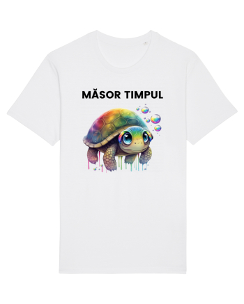 Broasca testoasa pictata in acuarela cu mesajul  Masot Timpul White