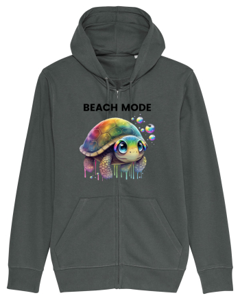 Broasca testoasa pictata in acuarela cu mesajul  Beach Mode Anthracite