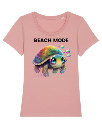 Broasca testoasa pictata in acuarela cu mesajul  Beach Mode Canyon Pink