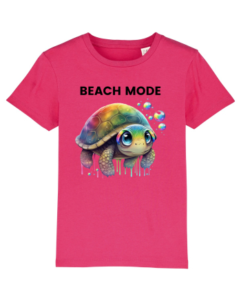 Broasca testoasa pictata in acuarela cu mesajul  Beach Mode Raspberry
