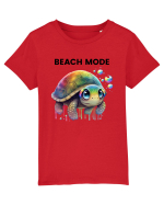 Broasca testoasa pictata in acuarela cu mesajul  Beach Mode Tricou mânecă scurtă  Copii Mini Creator