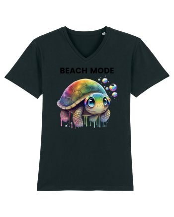 Broasca testoasa pictata in acuarela cu mesajul  Beach Mode Black