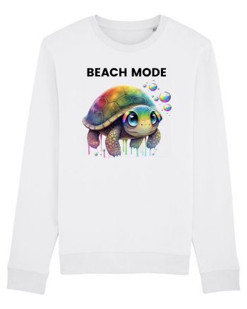 Broasca testoasa pictata in acuarela cu mesajul  Beach Mode White