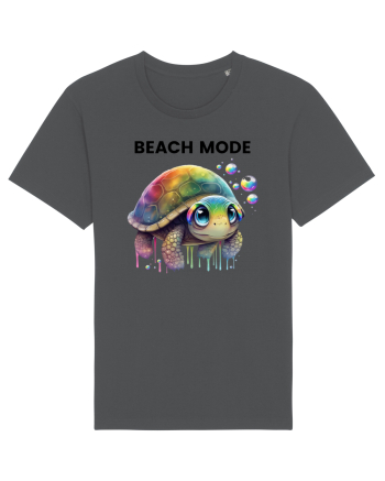 Broasca testoasa pictata in acuarela cu mesajul  Beach Mode Anthracite