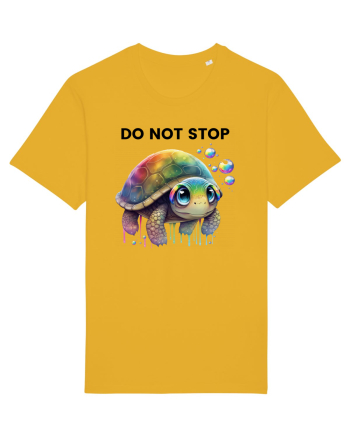 Broasca testoasa pictata in acuarela cu mesajul Do Not Stop Spectra Yellow