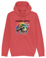 Broasca testoasa pictata in acuarela cu mesajul Jogging Turtle Hanorac cu fermoar Unisex Connector