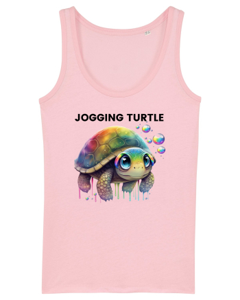 Broasca testoasa pictata in acuarela cu mesajul Jogging Turtle Cotton Pink