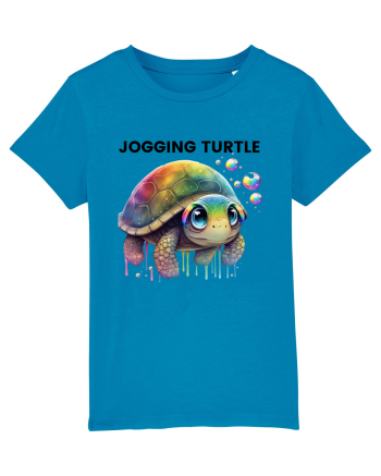 Broasca testoasa pictata in acuarela cu mesajul Jogging Turtle Azur