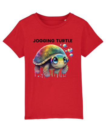 Broasca testoasa pictata in acuarela cu mesajul Jogging Turtle Red