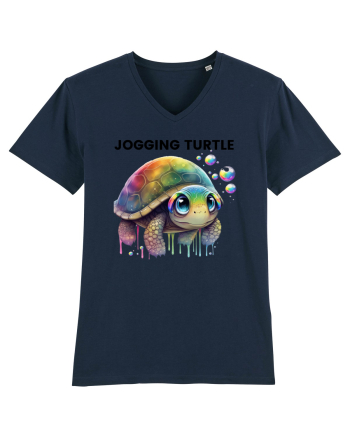 Broasca testoasa pictata in acuarela cu mesajul Jogging Turtle French Navy