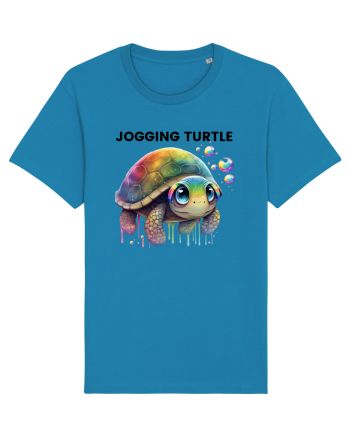 Broasca testoasa pictata in acuarela cu mesajul Jogging Turtle Azur