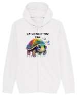 Broasca testoasa pictata in acuarela cu mesajul Catch Me If You Can Hanorac cu fermoar Unisex Connector