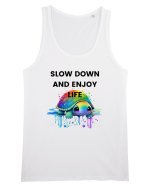 Broasca testoasa pictata in acuarela cu mesajul  Slow Down and Enjoy Life Maiou Bărbat Runs