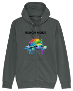 Broasca testoasa pictata in acuarela cu mesajul  Beach Mode Hanorac cu fermoar Unisex Connector