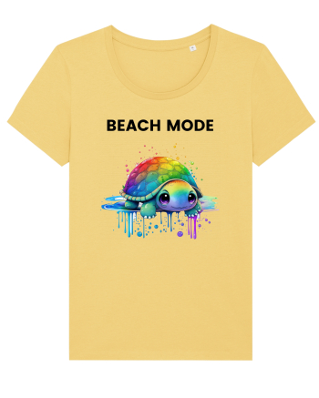 Broasca testoasa pictata in acuarela cu mesajul  Beach Mode Jojoba