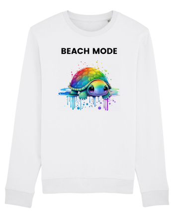 Broasca testoasa pictata in acuarela cu mesajul  Beach Mode White