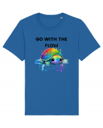 Broasca testoasa pictata in acuarela cu mesajul  Go with the Flow Tricou mânecă scurtă Unisex Rocker