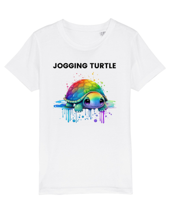 Broasca testoasa pictata in acuarela cu mesajul Jogging Turtle White