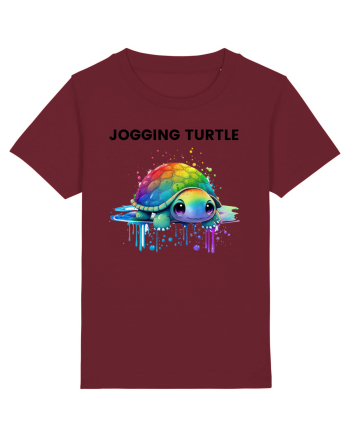 Broasca testoasa pictata in acuarela cu mesajul Jogging Turtle Burgundy