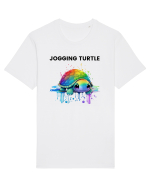 Broasca testoasa pictata in acuarela cu mesajul Jogging Turtle Tricou mânecă scurtă Unisex Rocker