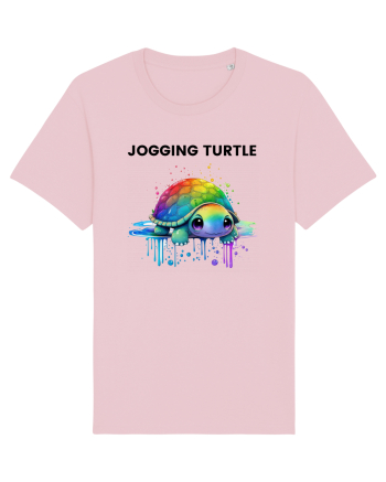 Broasca testoasa pictata in acuarela cu mesajul Jogging Turtle Cotton Pink