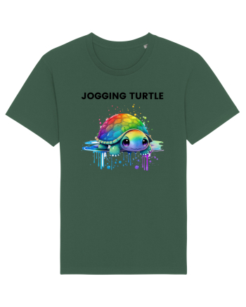 Broasca testoasa pictata in acuarela cu mesajul Jogging Turtle Bottle Green