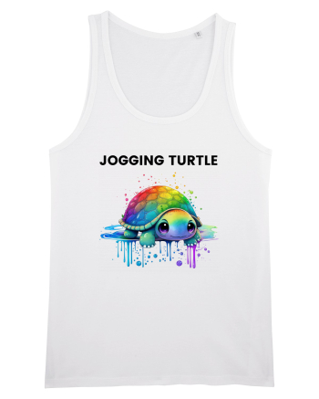 Broasca testoasa pictata in acuarela cu mesajul Jogging Turtle White