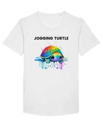 Broasca testoasa pictata in acuarela cu mesajul Jogging Turtle White
