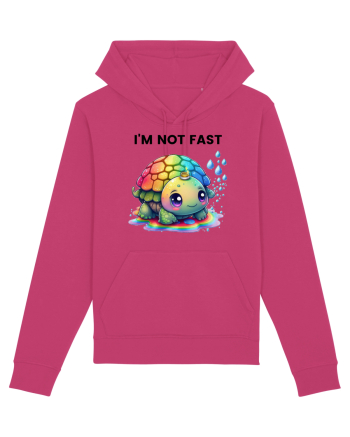 Broasca testoasa pictata in acuarela cu mesajul   I'm not fast Raspberry