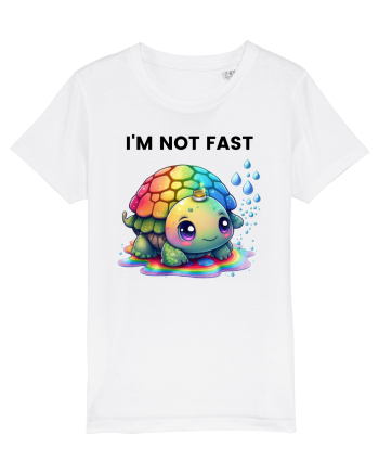 Broasca testoasa pictata in acuarela cu mesajul   I'm not fast White