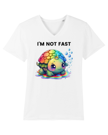 Broasca testoasa pictata in acuarela cu mesajul   I'm not fast White