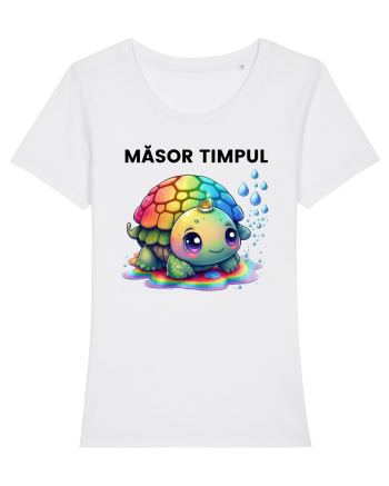 Broasca testoasa pictata in acuarela cu mesajul  Masor Timpul White