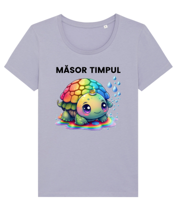 Broasca testoasa pictata in acuarela cu mesajul  Masor Timpul Lavender
