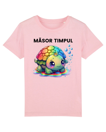 Broasca testoasa pictata in acuarela cu mesajul  Masor Timpul Cotton Pink