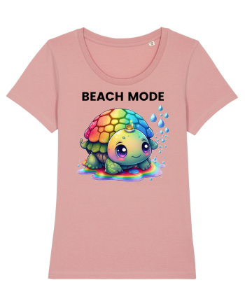 Broasca testoasa pictata in acuarela cu mesajul  Beach Mode Canyon Pink