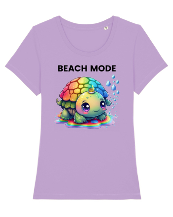Broasca testoasa pictata in acuarela cu mesajul  Beach Mode Lavender Dawn