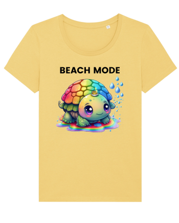 Broasca testoasa pictata in acuarela cu mesajul  Beach Mode Jojoba
