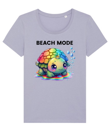 Broasca testoasa pictata in acuarela cu mesajul  Beach Mode Lavender