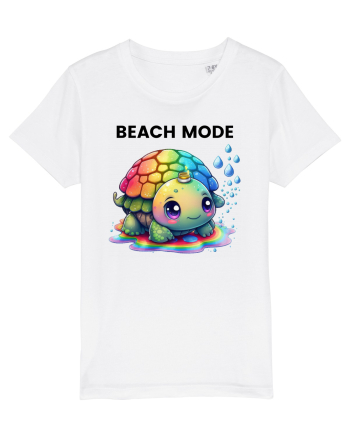 Broasca testoasa pictata in acuarela cu mesajul  Beach Mode White